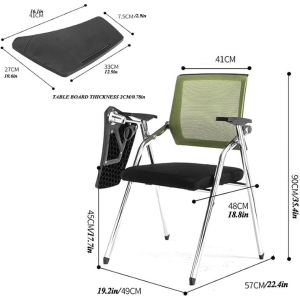 Kích thước chi tiết ghế đào tạo có bàn viết