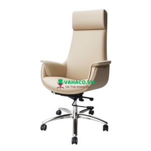 Ghế giám đốc nữ da công nghiệp màu kem