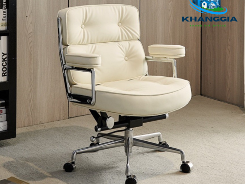 Ghế làm việc bọc da Nappa màu white: NTG03