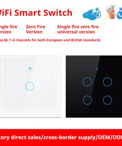 Công Tắc Cảm Ứng Thông Minh WiFi RF433 – Điều Khiển Giọng Nói, Không Cần Dây Nguội